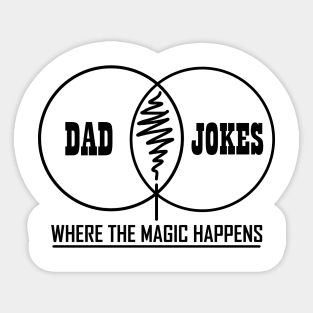 Dad Jokes (black text) Sticker